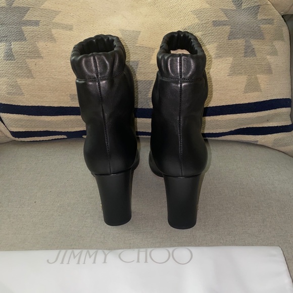 Jimmy Choo marva 85 women Boots booties soft napa leather JC Logo 36 1/2 NWT - Picture 10 of 12